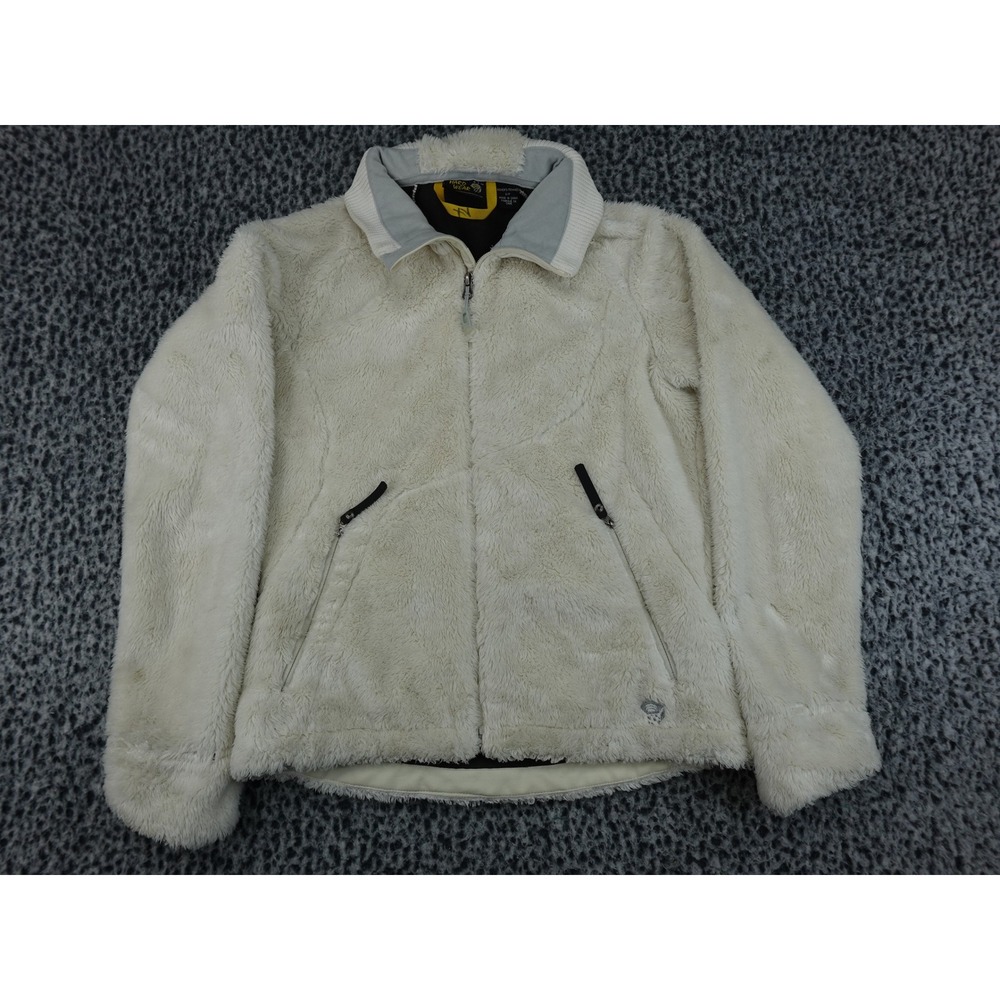 Mountain Hardwear‎ Fleece Jacket Womens Small Cream Monkey Woman Full Zip